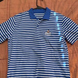 PGA Tour Men's Polo in Blue and White Stripes